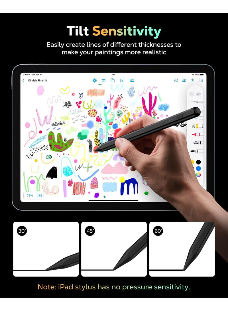 HEYAN 2025 Newest Stylus Pen for iPad(2018-2025)-13 Mins Fast Charge with Tilt Sensitivity & Palm Rejection for iPad 11/10/9/8/7/6th Gen, Air 7/6/5/4/3/M3/M2, Pro 13"/12.9"/11"/M4, Mini 7/6/5th - Image 3